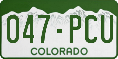 CO license plate 047PCU
