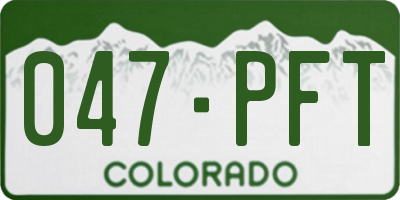 CO license plate 047PFT