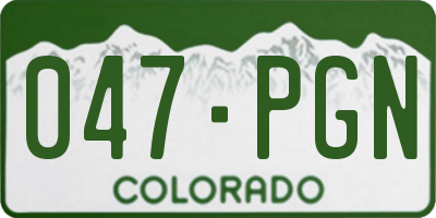 CO license plate 047PGN
