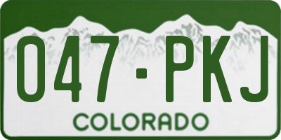 CO license plate 047PKJ