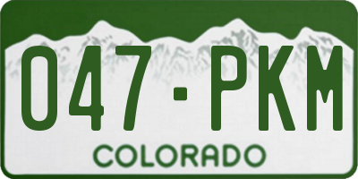 CO license plate 047PKM