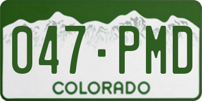 CO license plate 047PMD