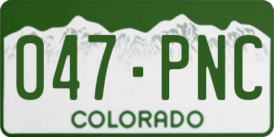 CO license plate 047PNC