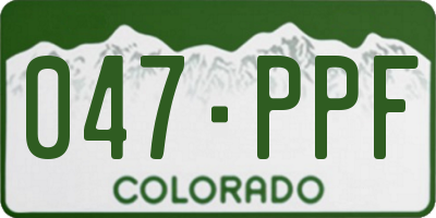 CO license plate 047PPF