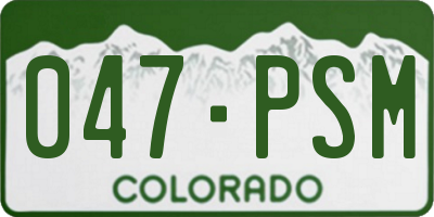 CO license plate 047PSM
