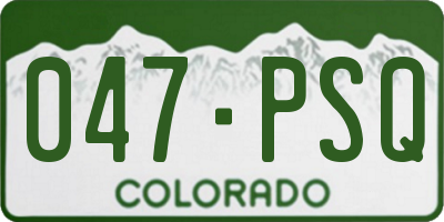 CO license plate 047PSQ