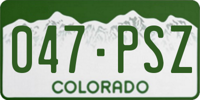 CO license plate 047PSZ