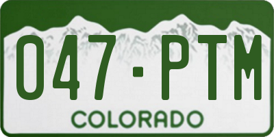 CO license plate 047PTM