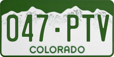 CO license plate 047PTV