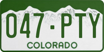 CO license plate 047PTY