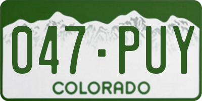CO license plate 047PUY