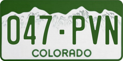 CO license plate 047PVN