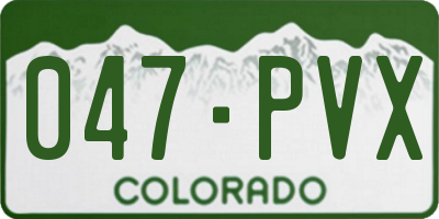 CO license plate 047PVX