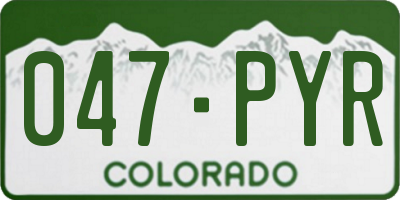 CO license plate 047PYR