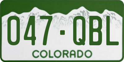 CO license plate 047QBL