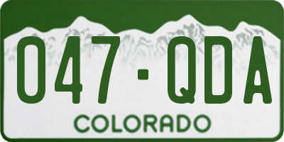 CO license plate 047QDA