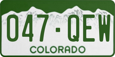 CO license plate 047QEW
