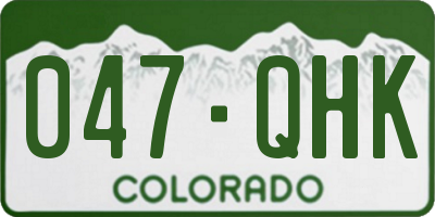 CO license plate 047QHK