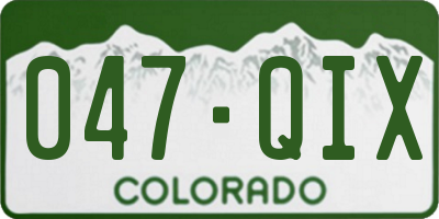 CO license plate 047QIX