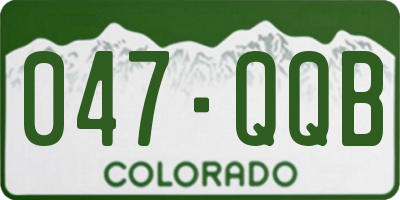 CO license plate 047QQB