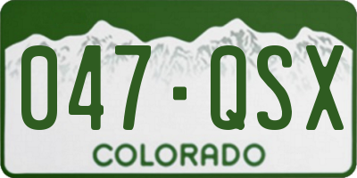 CO license plate 047QSX
