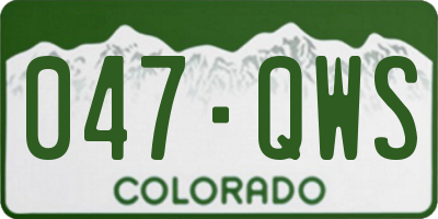 CO license plate 047QWS