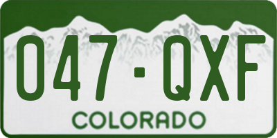CO license plate 047QXF