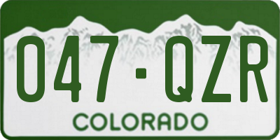 CO license plate 047QZR