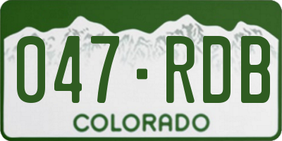 CO license plate 047RDB
