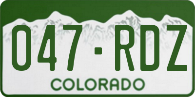 CO license plate 047RDZ