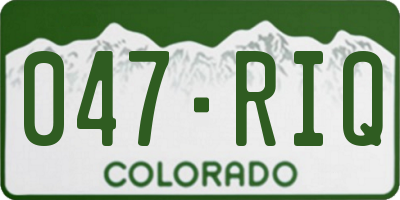 CO license plate 047RIQ