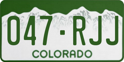 CO license plate 047RJJ