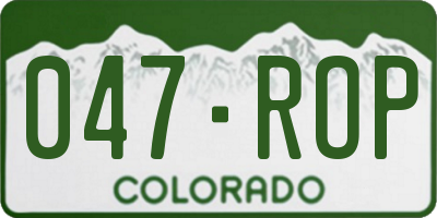 CO license plate 047ROP