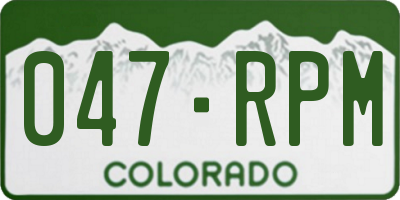 CO license plate 047RPM
