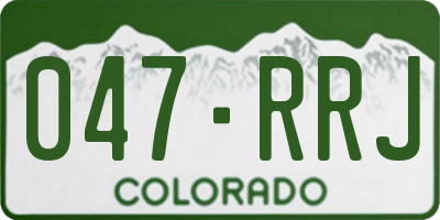CO license plate 047RRJ