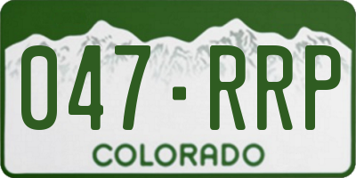 CO license plate 047RRP