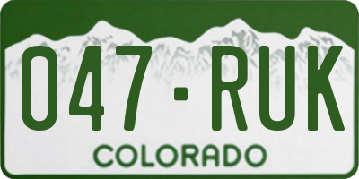 CO license plate 047RUK