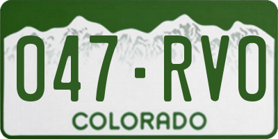 CO license plate 047RVO