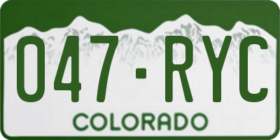 CO license plate 047RYC