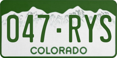 CO license plate 047RYS