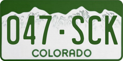 CO license plate 047SCK