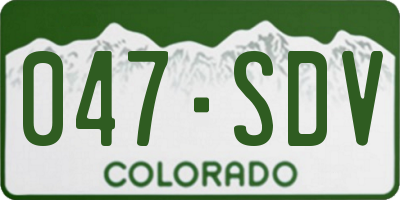 CO license plate 047SDV