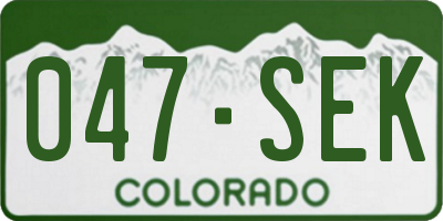 CO license plate 047SEK