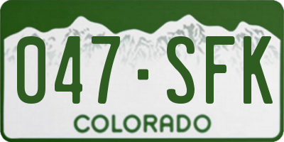 CO license plate 047SFK