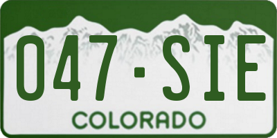 CO license plate 047SIE