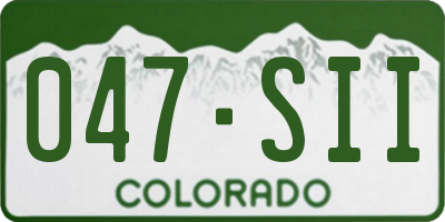 CO license plate 047SII