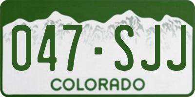 CO license plate 047SJJ