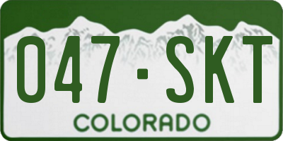 CO license plate 047SKT