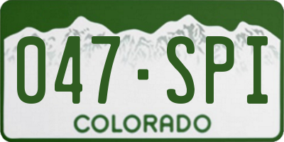 CO license plate 047SPI