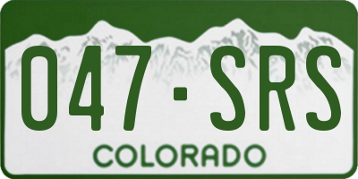 CO license plate 047SRS